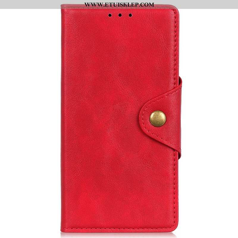 Etui Folio do iPhone 14 Magnetyczne Zapięcie Na Guziki